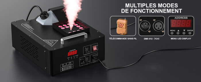 Machine à fumée RGB 3IN1 24LED  verticale éclairage + télécommande – Image 2